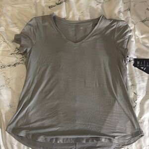 Women's Gray V-Neck Top
